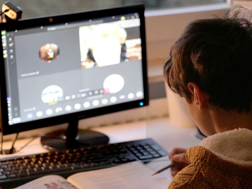 kid at computer