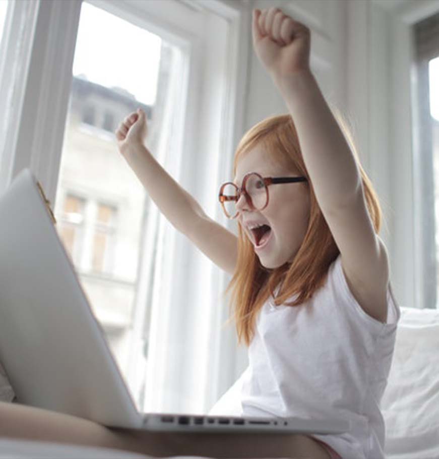 Kid excited to learn coding